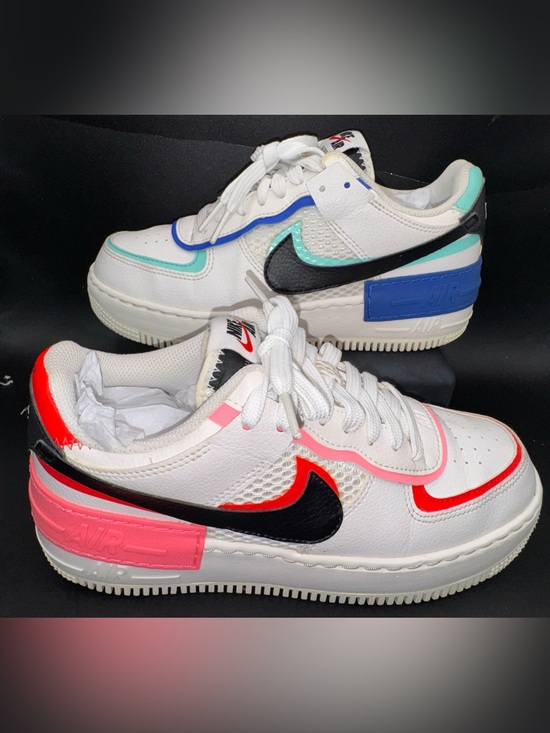 Nike Shoes - Nike Air Force 1 Shadow White Multi-Color Leather Sneakers Women’s 7